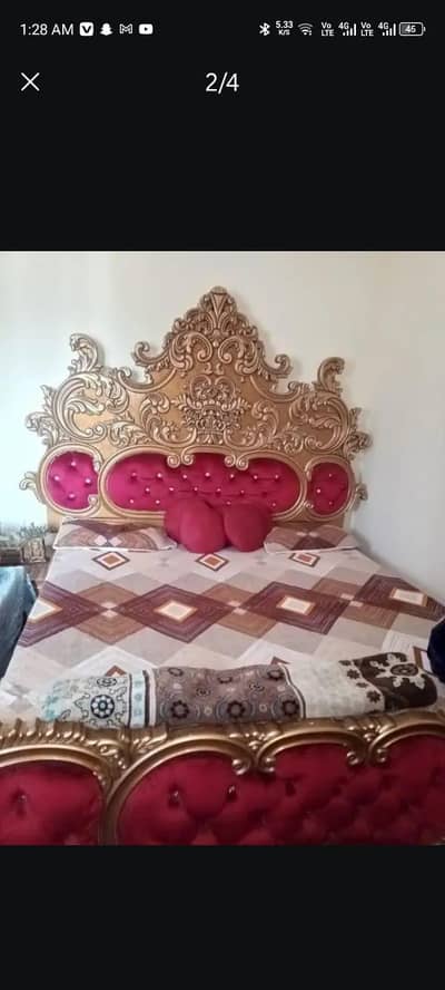Bed with side tables