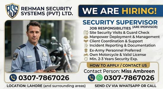 Area Security Supervisor