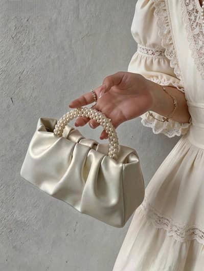  Elegant Pearl Handle Luxury Handbag for Women