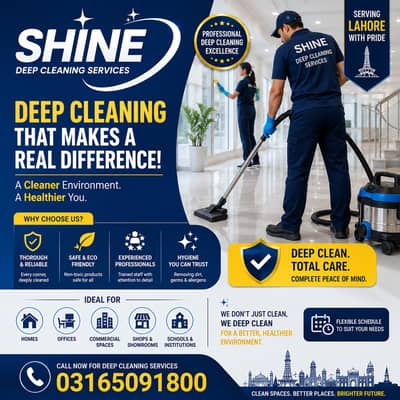 Deep Cleaning Experts in Lahore | Shine Cleaning Services