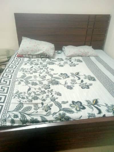Bed - Wooden Bed - Luxury Bed With Side Table For Sale