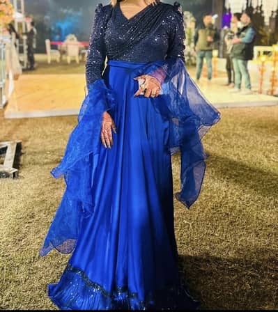 Silk maxi with frill dubatta