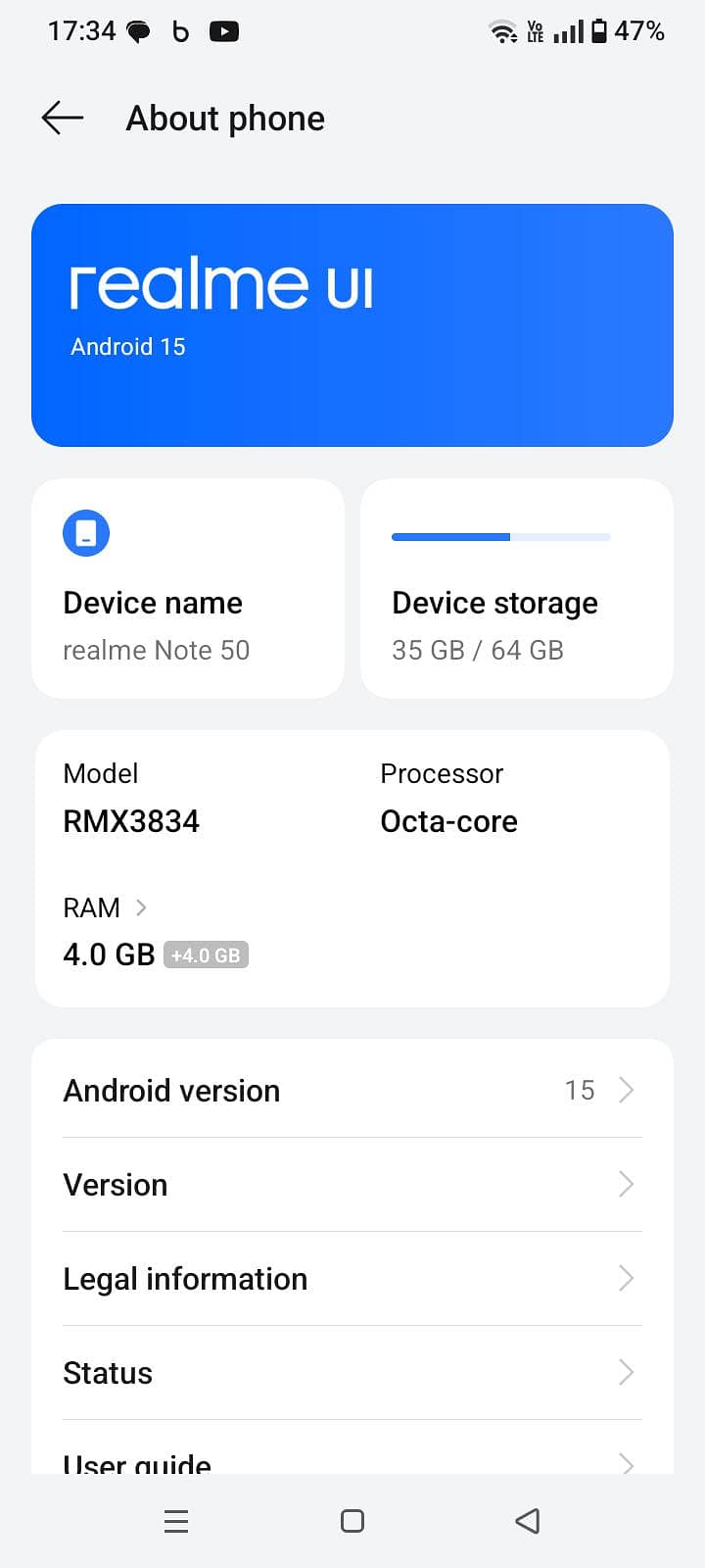 Realme Note 50 0