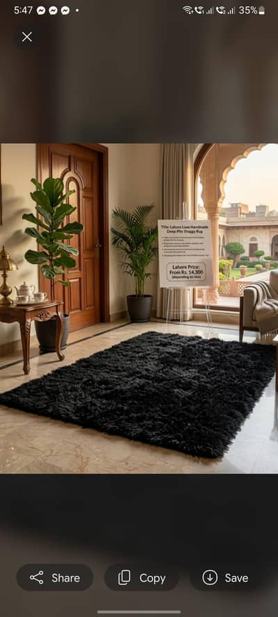 Soft Jet Black Shaggy Carpet – Excellent Condition