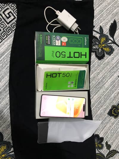 Infinix hot 50 pro 256/16 with box all ok condition 10/10