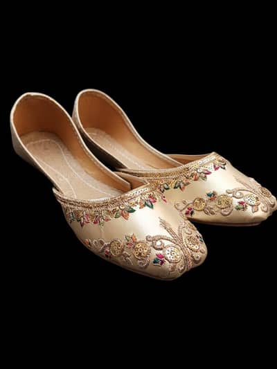 Velvet khussas for women beige