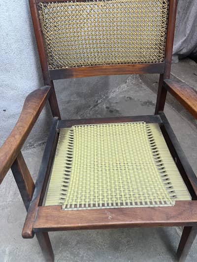 3 wooden chairs