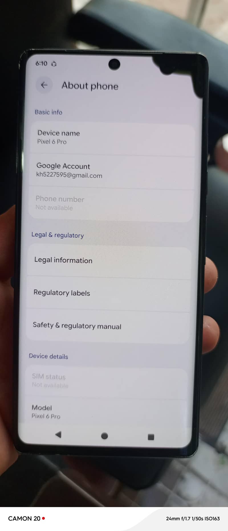 Google Pixel 6 Pro 6