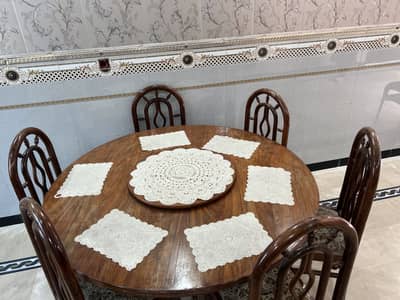 Old Is Gold - Asli Sheesham Lakri ka Round Dining Table (6 Chairs)