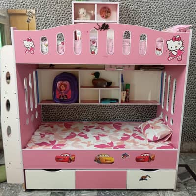 Double Story Kids Bed / Bunk Bed with Storage & Shelves