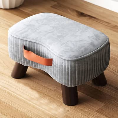 1 seater Nordic Velvet Vanity foot stool with Handle