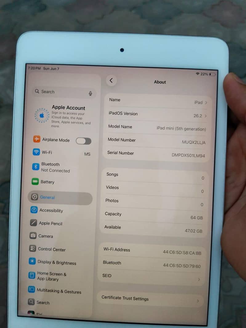 IPAD MINI 5 4