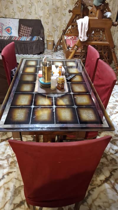 Solid Wood Dining Table Set – 6 Chairs