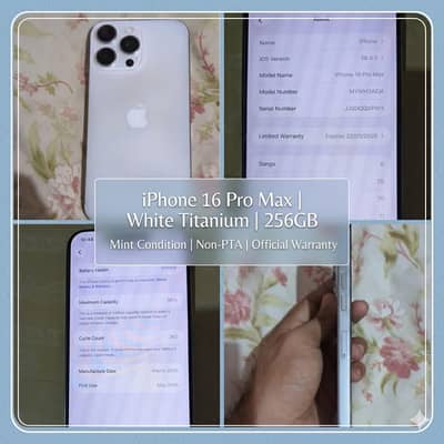 iPhone 16 Pro Max 256GB (White Titanium) – Non-PTA Factory Unlocked