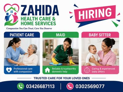 Hiring Healthcare Staff (Male & Female) – Zahida Health Care
