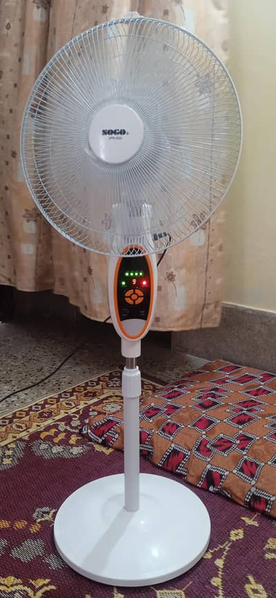SOGO Rechargeable Floor Fan with LED Light & USB (Excellent Condition)