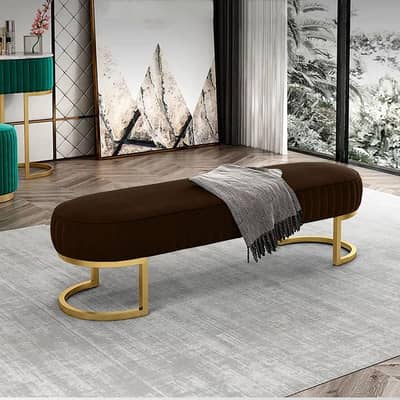 Wooden Stool  | 3 Seater Luxury Wooden Stool  | Stool With Steel Stand