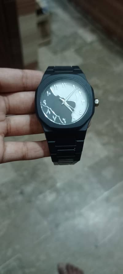 brand new ora watch black + white color  Arabic numbers