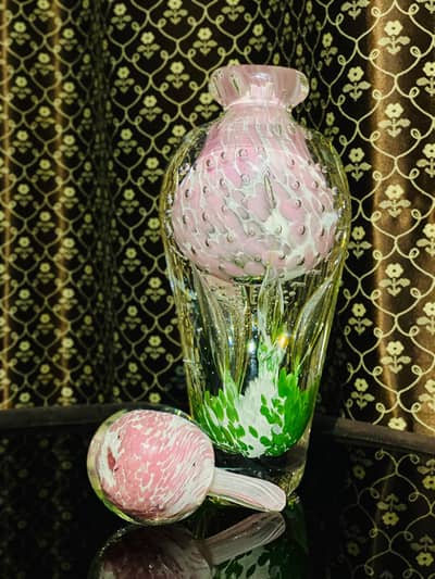 Original Jean-Claude Novaro Hand-Signed Art Glass Perfume Bottle