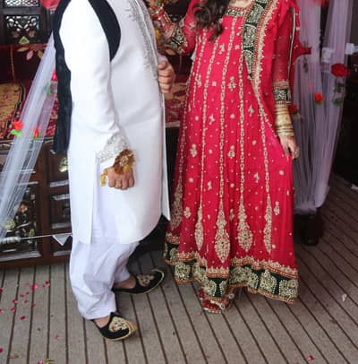 sherwani and wedding dress