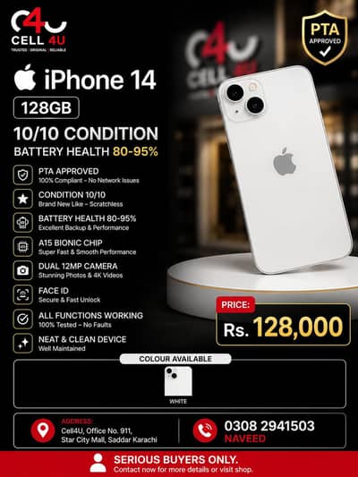 Apple iPhone 14 Pro Max 128GB | Excellent Condition | PTA Approved