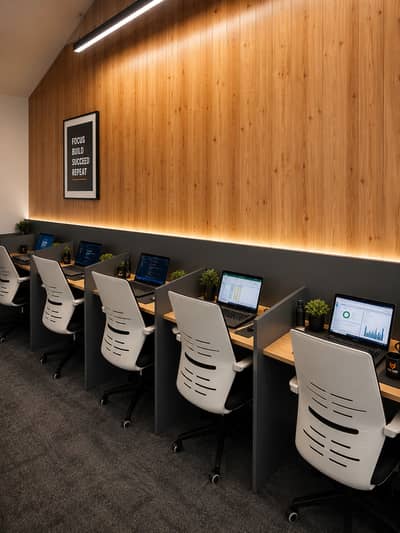 Fully Furnished Office Portion | 30+ Seats | Fast Internet | Invtr AC