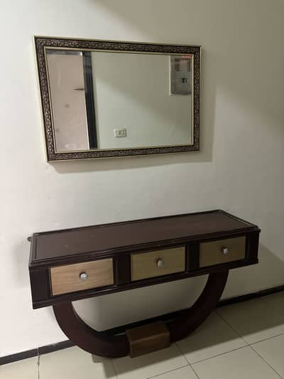 Wooden Console Table with Mirror for Sale