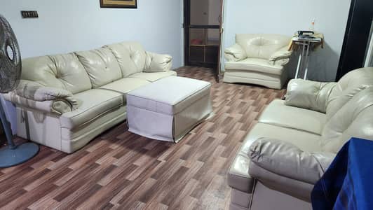 Luxury Sofa Set 7 Seater with Settee off white rexine