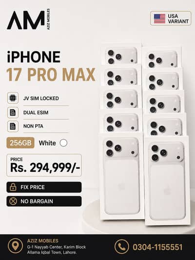 iPhone 17 Pro Max 256GB SimLocked JV Silver