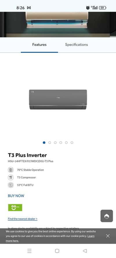 Haier 1 Ton Inverter AC T-3 Plus (14500 BTU)