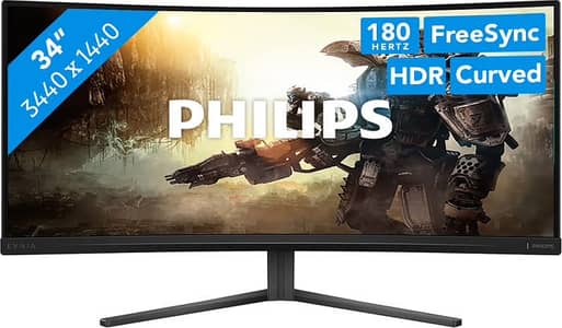 Box pack 34 inch curve 180hz monitor