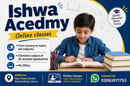 tuition for students. Matric to Fsc all subjects