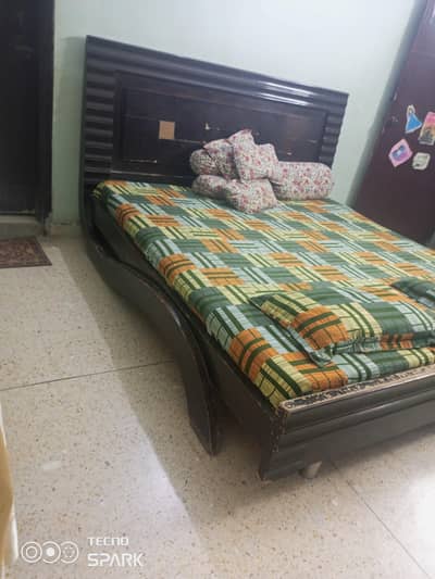 king size wooden bed with mattress urgent sale