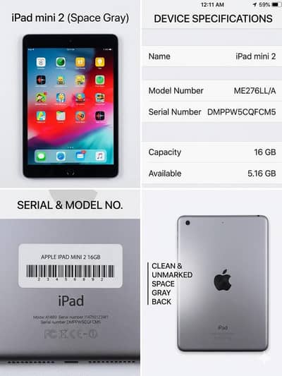 Apple iPad mini 2 - 16GB, Clean & Unmarked Space Gray