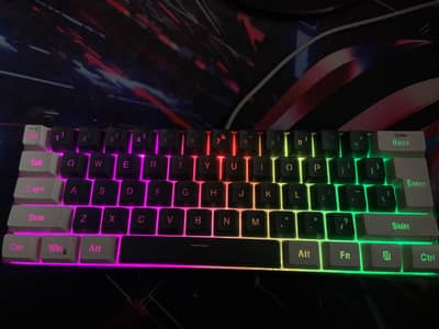 61 Keys Mechanical Keyboard with Different RGB with box.