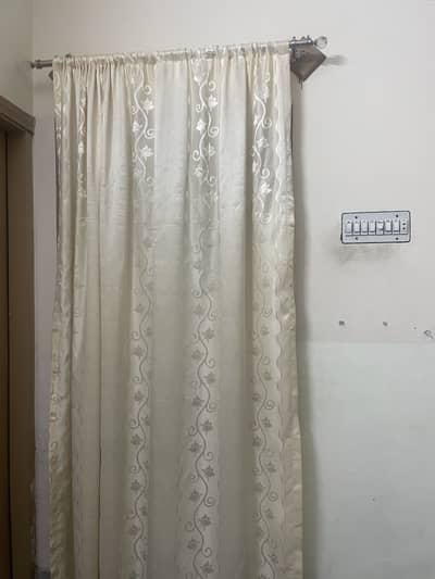 Silk off white curtains