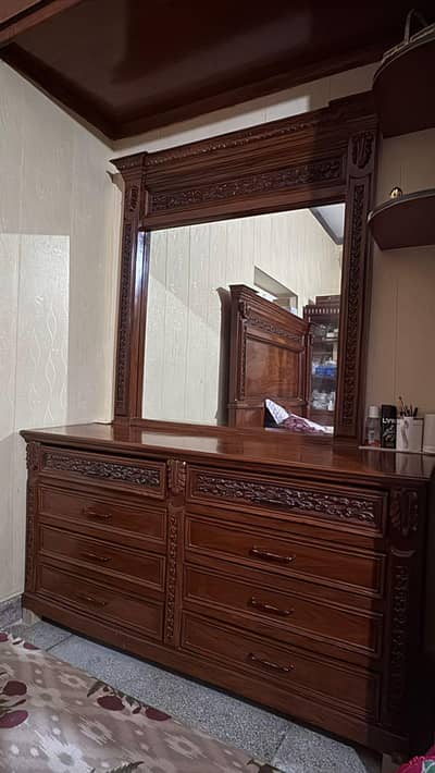 wooden dresser and side table