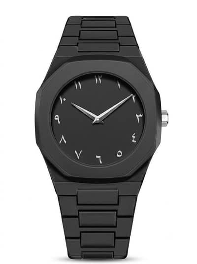 Arabic Aura Black Metal Watch
