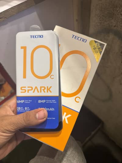 Tecno Spark 10C with box 4+4/128 ph 03082578336