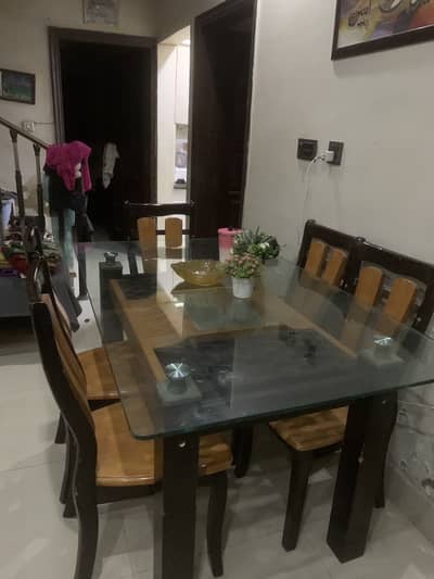 Wooden dining table