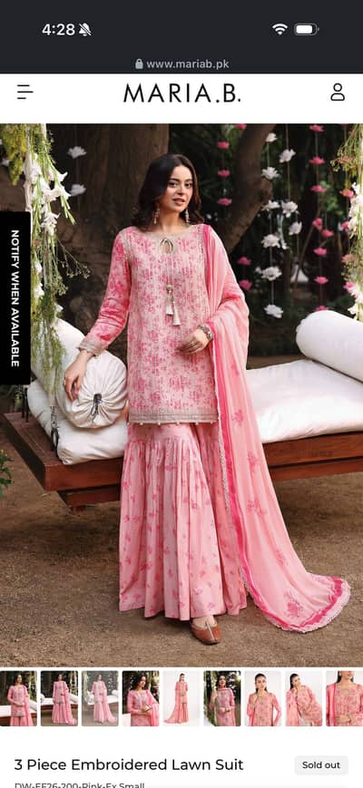 Maria b luxury lawn 3pc suit