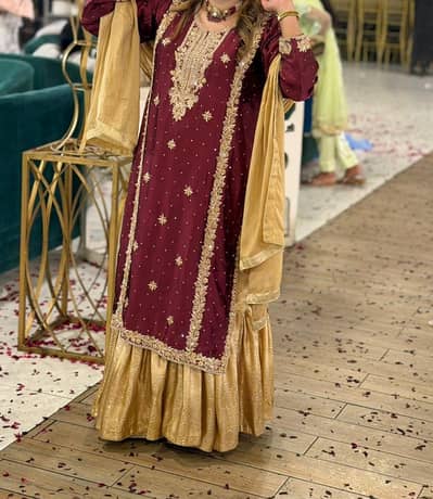farshi lahnga silk shirt shifon dopata