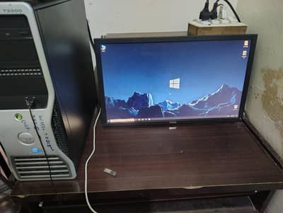 Dell t3500 PC + led 24 inch + mouse + apple original keyboard