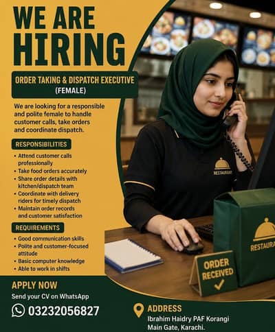 Female Staff call order taker