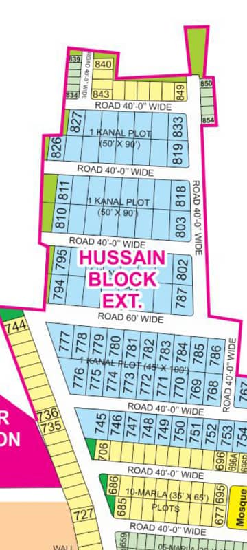 1 Kanal On Ground Possession Investor Rate Plot For Sale In Nargis Ext/Hussain Ext Block Bahria Town Lahore