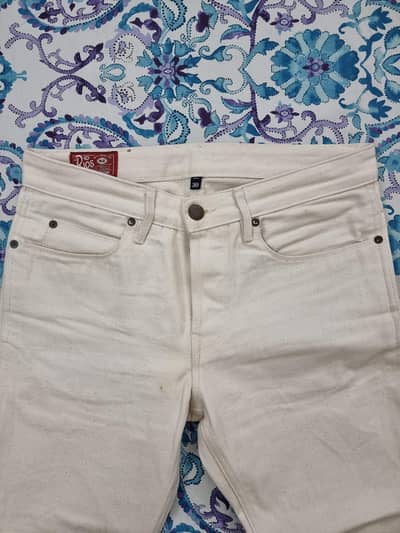 Made in USA Freenote Cloth Slim-Straight 14-ounce Off-white Denim