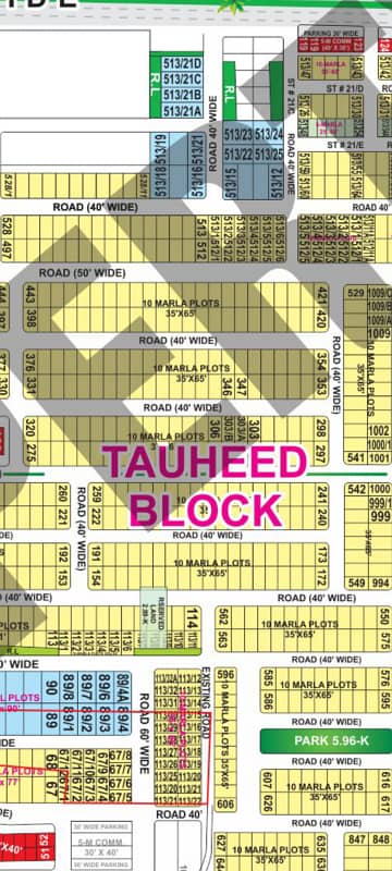 1 kanal Possession Plot For Sale In Tauheed Block Bahria Town Lahore