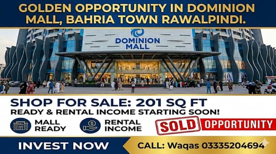 Prime Commercial Investment in Dominion Mall, Bahria Town! 