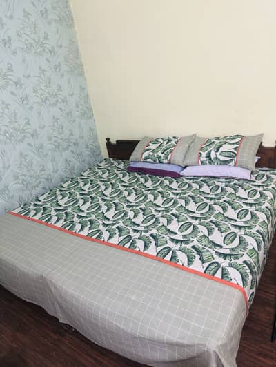 “Strong Wooden Bed Available – Reasonable Price