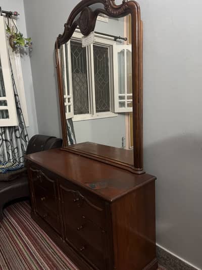 Original wood dressing table with six drawrs